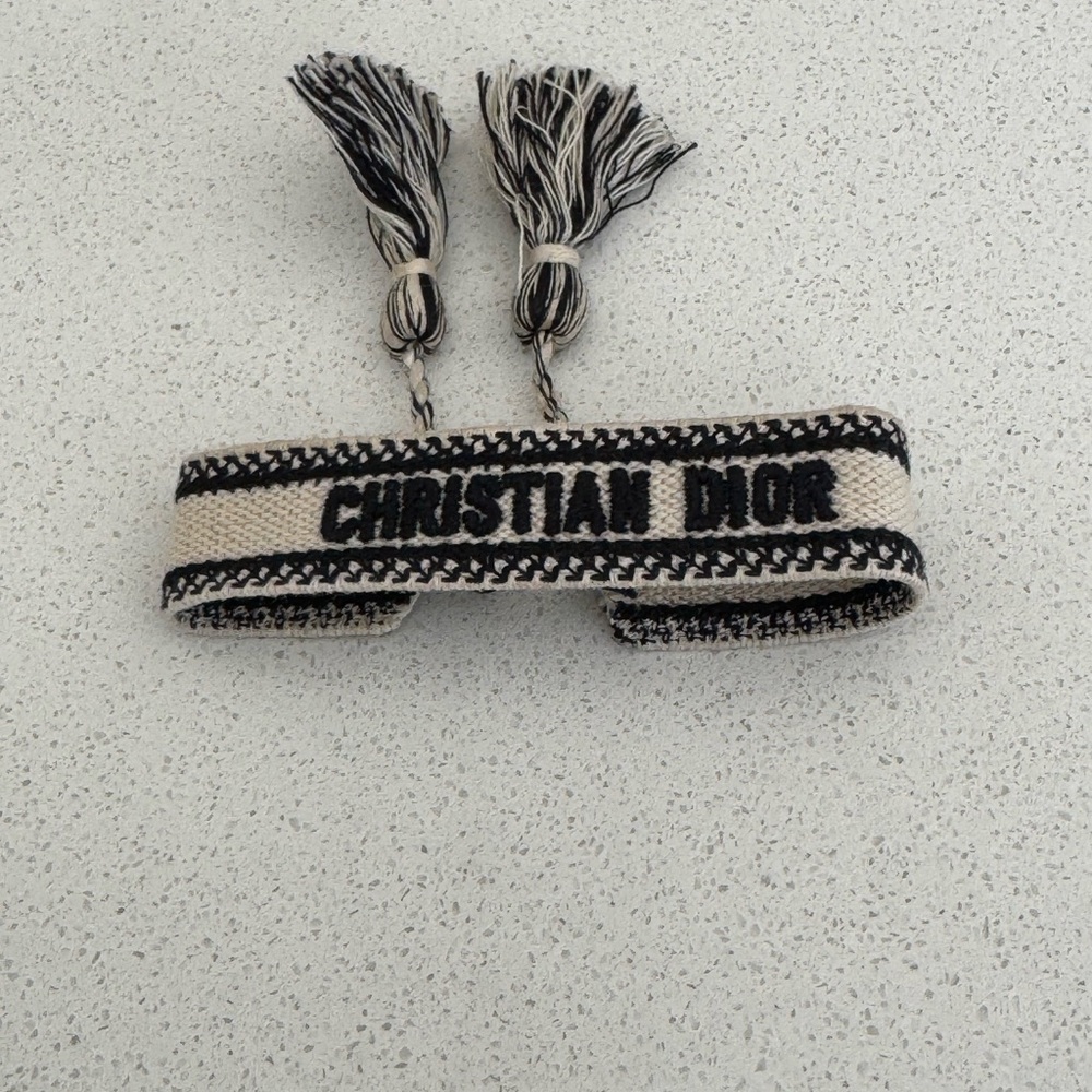 Christian Dior Black and Cream Bracelet